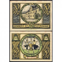 Allemagne - Notgeld - Rudolstadt - 50 pfennig - Lettre T - 1921 - Etat : SUP