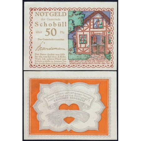 Allemagne - Notgeld - Schobüll - 50 pfennig - Type 5 - 1921 - Etat : NEUF