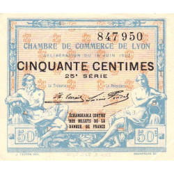 Lyon - Pirot 77-26 - 50 centimes - 25e série - 15/06/1922 - Etat : SUP+