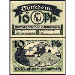 Allemagne - Notgeld - Stammbach - 10 pfennig - Type 1 - 01/07/1921 - Etat : SPL+