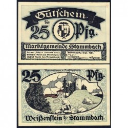 Allemagne - Notgeld - Stammbach - 25 pfennig - Type 1 - 01/07/1921 - Etat : SPL+
