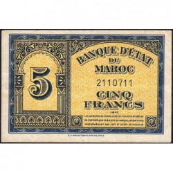 Maroc - Pick 24_1a - 5 francs - 01/08/1943 - Etat : TTB+