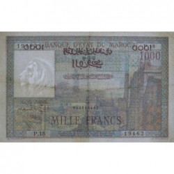 Maroc - Pick 47_1 - 1'000 francs - Série P.18 - 10/12/1952 - Etat : TTB+