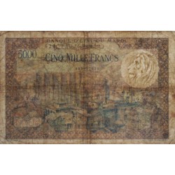 Maroc - Pick 49 - 5'000 francs - Série Y.200 - 02/04/1953 - Etat : B+ à TB-