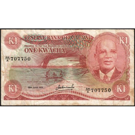 Malawi - Pick 14c - 1 kwacha - Série AK/A - 30/06/1979 - Etat : TB-