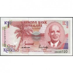 Malawi - Pick 23b - 1 kwacha - Série DB - 01/05/1992 - Etat : NEUF