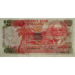 Malawi - Pick 24a - 5 kwacha - Série BE - 01/12/1990 - Etat : NEUF