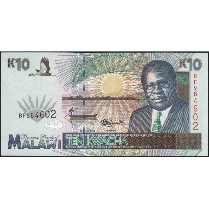 Malawi - Pick 31 - 10 kwacha - Série BF - 01/06/1995 - Etat : NEUF