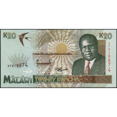 Malawi - Pick 32 - 20 kwacha - Série AF - 01/06/1995 - Etat : NEUF