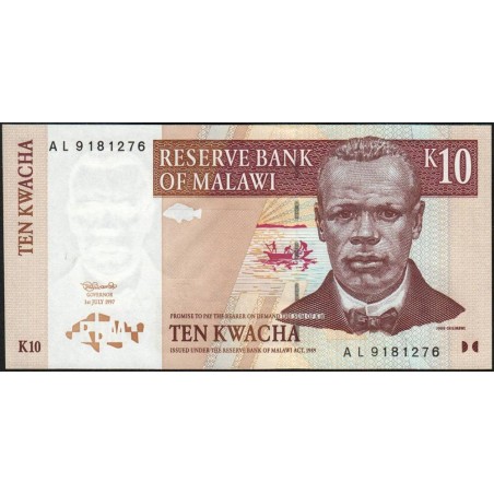 Malawi - Pick 37 - 10 kwacha - Série AL - 01/07/1997 - Etat : NEUF