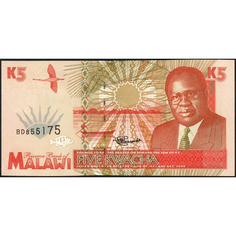 Malawi - Pick 30 - 5 kwacha - Série BD - 01/06/1995 - Etat : NEUF
