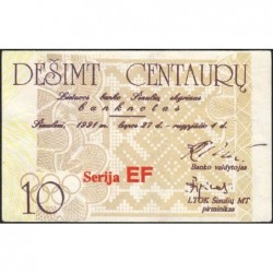 Lituanie - Ville de Siauliai - 10 centauru - Série EF - 27/07/1991 - Etat : NEUF