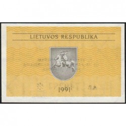Lituanie - Pick 29b - 0,10 talonas - Série AB - 1991 - Etat : NEUF