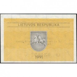Lituanie - Pick 29b - 0,10 talonas - Série AF - 1991 - Etat : NEUF