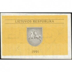 Lituanie - Pick 31a - 0,50 talonas - Série AI - 1991 - Etat : SPL