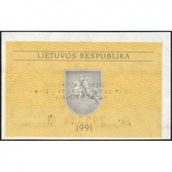 Lituanie - Pick 31b - 0,50 talonas - Série AC - 1991 - Etat : NEUF