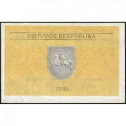 Lituanie - Pick 31b - 0,50 talonas - Série AD - 1991 - Etat : NEUF