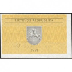 Lituanie - Pick 31b - 0,50 talonas - Série AO - 1991 - Etat : NEUF