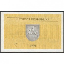 Lituanie - Pick 31b - 0,50 talonas - Série BA - 1991 - Etat : NEUF