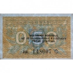Lituanie - Pick 31b - 0,50 talonas - Série BB - 1991 - Etat : SUP