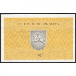 Lituanie - Pick 31b - 0,50 talonas - Série BG - 1991 - Etat : NEUF
