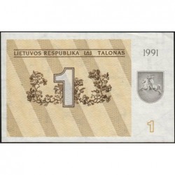 Lituanie - Pick 32a - 1 talonas - Série BC - 1991 - Etat : SPL