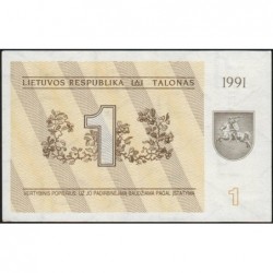 Lituanie - Pick 32b - 1 talonas - Série AA - 1991 - Etat : pr.NEUF