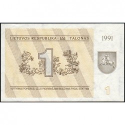 Lituanie - Pick 32b - 1 talonas - Série CB - 1991 - Etat : NEUF