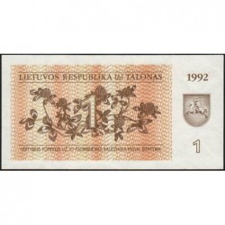 Lituanie - Pick 39 - 1 talonas - Série JD - 1992 - Etat : NEUF