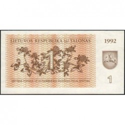 Lituanie - Pick 39 - 1 talonas - Série JH - 1992 - Etat : NEUF