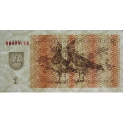 Lituanie - Pick 39 - 1 talonas - Série OD - 1992 - Etat : SUP