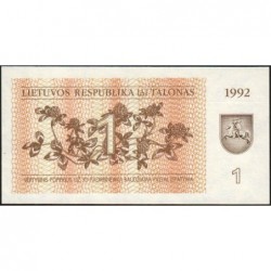 Lituanie - Pick 39 - 1 talonas - Série OE - 1992 - Etat : NEUF