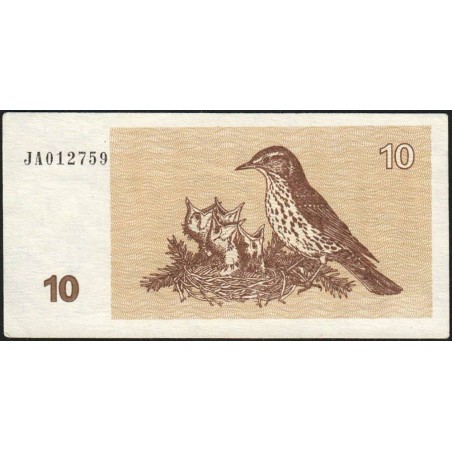 Lituanie - Pick 40 - 10 talonas - Série JA - 1992 - Etat : SUP