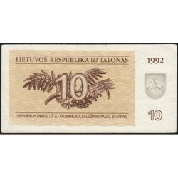 Lituanie - Pick 40 - 10 talonas - Série JA - 1992 - Etat : SUP