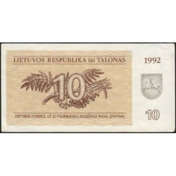 Lituanie - Pick 40 - 10 talonas - Série KG - 1992 - Etat : SUP