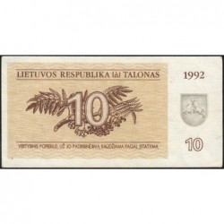 Lituanie - Pick 40 - 10 talonas - Série LD - 1992 - Etat : SPL