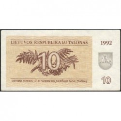 Lituanie - Pick 40 - 10 talonas - Série LI - 1992 - Etat : SUP