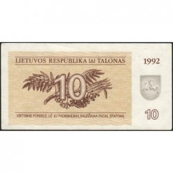 Lituanie - Pick 40 - 10 talonas - Série MA - 1992 - Etat : SUP