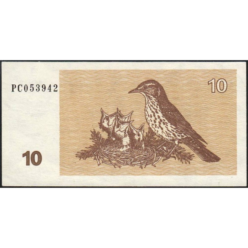 Lituanie - Pick 40 - 10 talonas - Série PC - 1992 - Etat : SPL