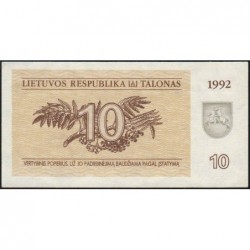 Lituanie - Pick 40 - 10 talonas - Série PC - 1992 - Etat : SPL