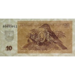 Lituanie - Pick 40 - 10 talonas - Série PC - 1992 - Etat : SPL