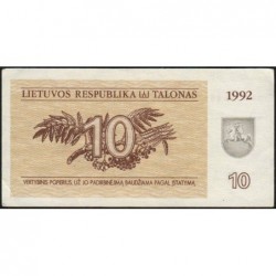 Lituanie - Pick 40 - 10 talonas - Série SC - 1992 - Etat : SUP