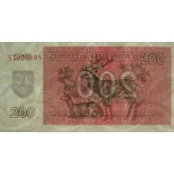 Lituanie - Pick 43 - 200 talonas - Série SI - 1992 - Etat : NEUF