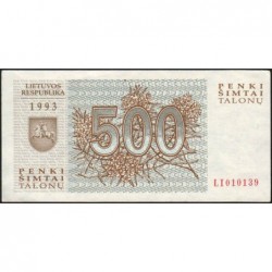 Lituanie - Pick 46 - 500 talonas - Série LI - 1993 - Etat : SUP+