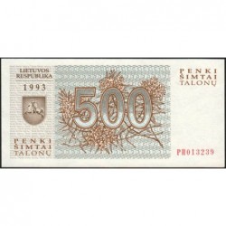 Lituanie - Pick 46 - 500 talonas - Série PH - 1993 - Etat : NEUF
