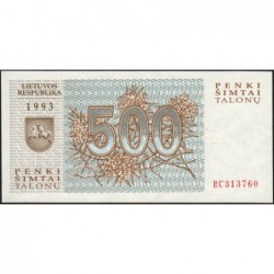 Lituanie - Pick 46 - 500 talonas - Série RC - 1993 - Etat : NEUF