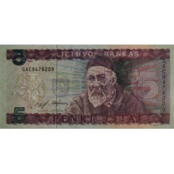 Lituanie - Pick 55a - 5 litai - Série GAC - 1993 - Etat : NEUF
