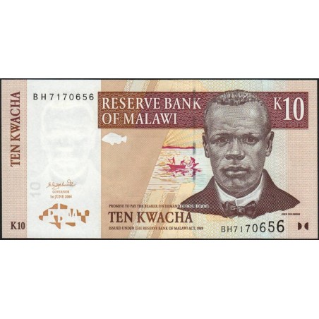 Malawi - Pick 51 - 10 kwacha - Série BH - 01/06/2004 - Etat : NEUF