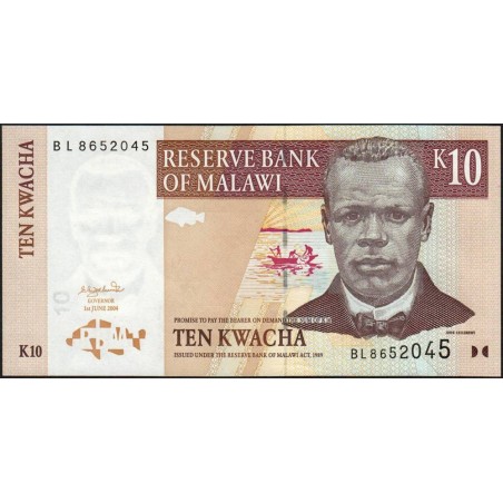 Malawi - Pick 51 - 10 kwacha - Série BL - 01/06/2004 - Etat : NEUF