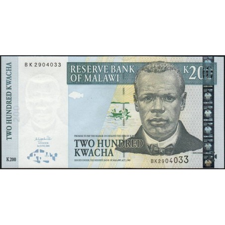 Malawi - Pick 55 - 200 kwacha - Série BK - 31/06/2004 - Etat : NEUF